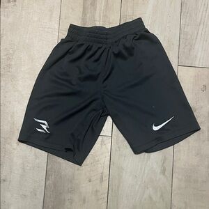Nike Black kids Athletic Shorts with White Swoosh